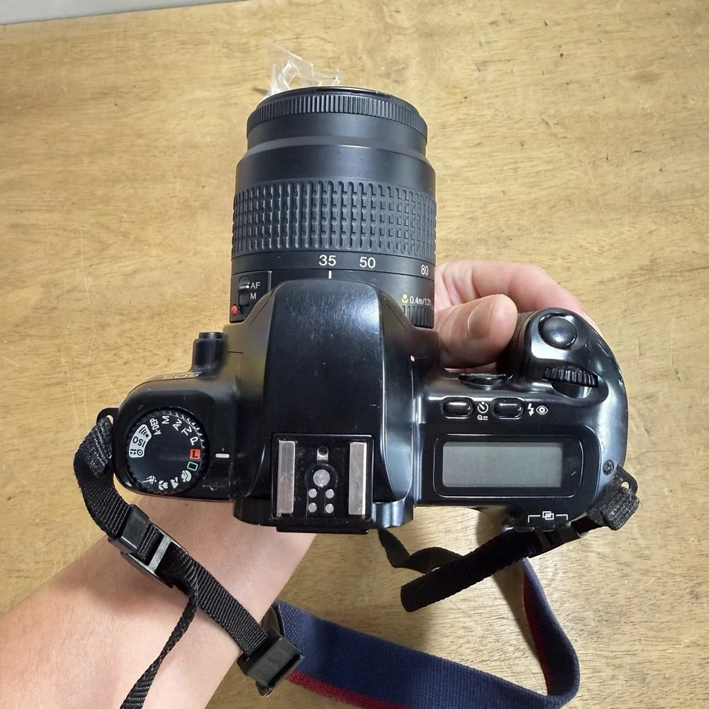 Canon EOS Rebel XS 35mm SLR Film Camera EF 35-80mm Lens Black TESTED